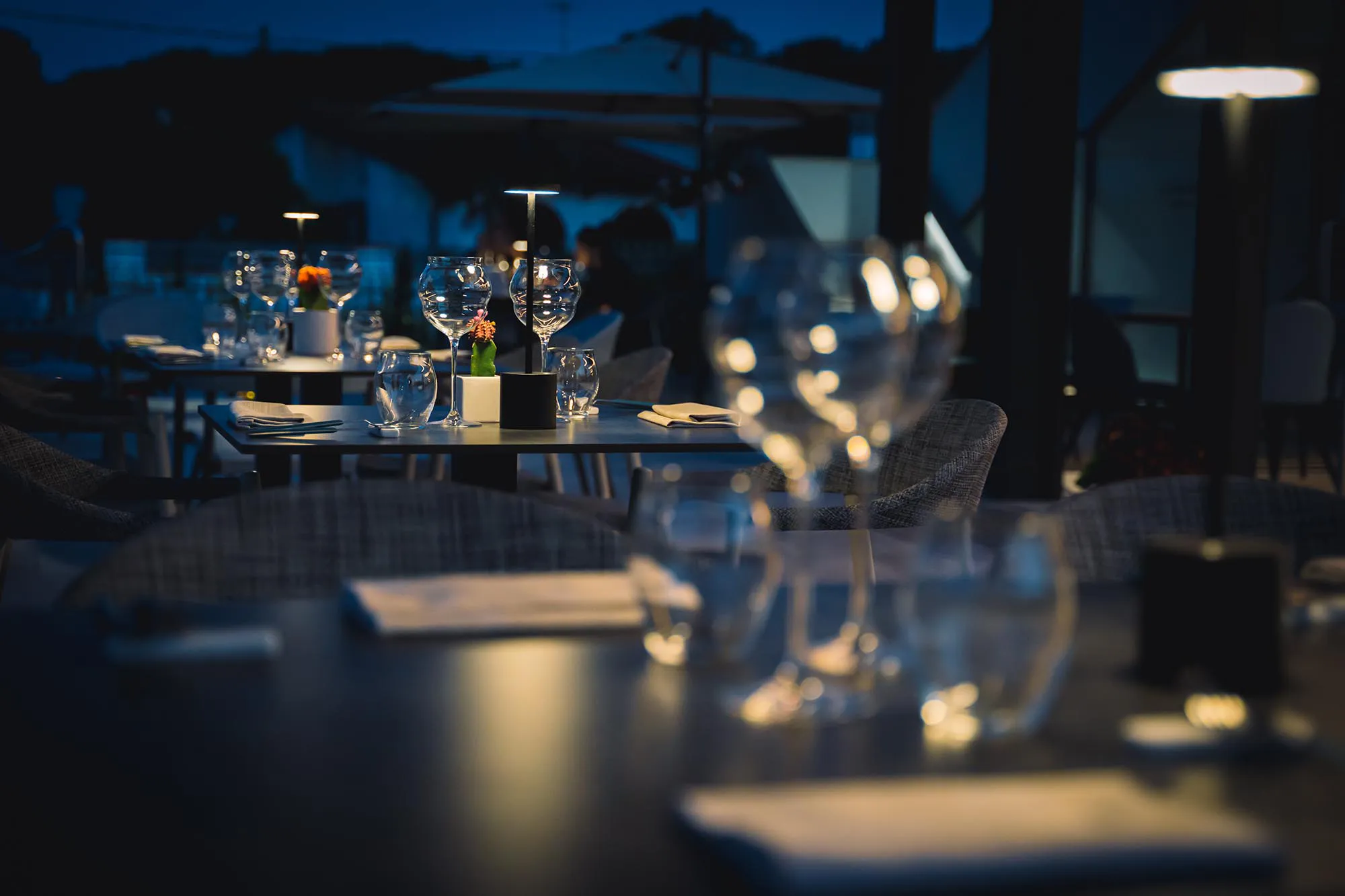 Pictured are some of the restaurant tables set for the evening.