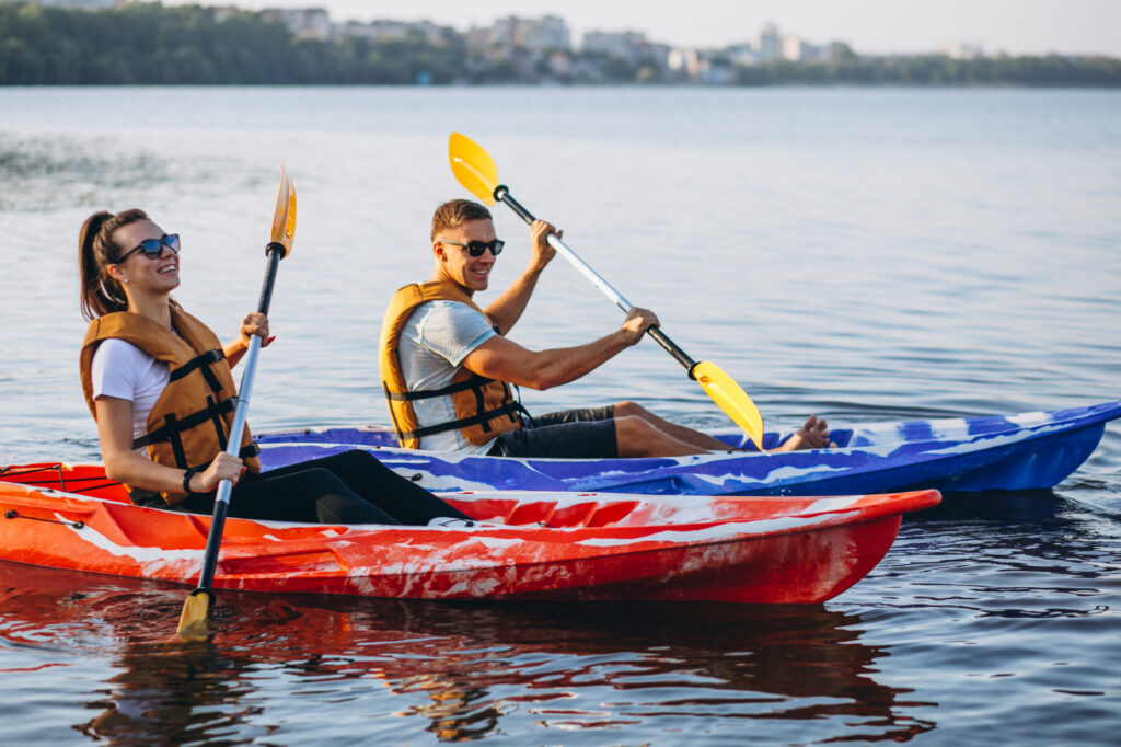Kayaking on Lake Sabaudia in Circeo National Park near Hotel Sabaudia